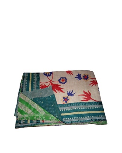 Vintage Hema Kantha Throw, Multi, 60″ x 90″