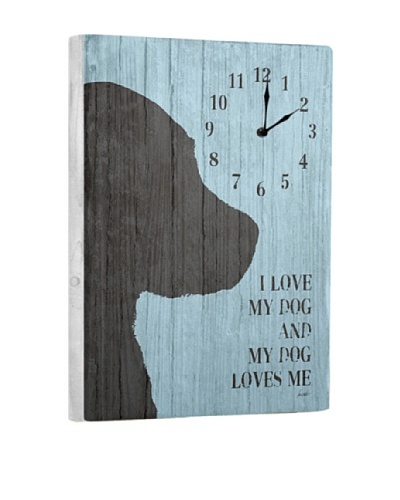 I Love My Dog Reclaimed Wood Clock