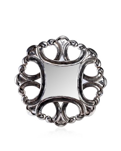 Exquisitely Carved Paloma Mirror, Silver