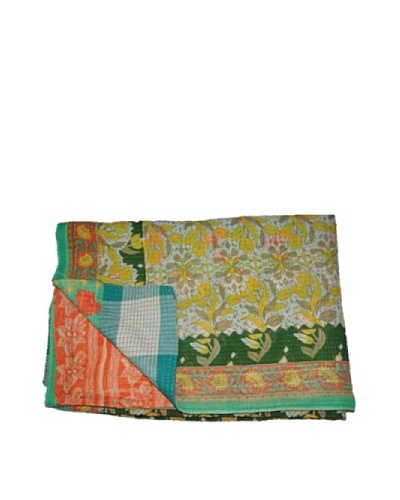 Large Vintage Chanda Kantha Throw, Multi, 60″ x 90″