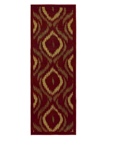 Ikat Modern Rug, Red, 2' 8 x 7' 8 Runner