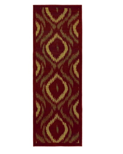 Ikat Modern Rug, Red, 2' 8 x 7' 8 Runner