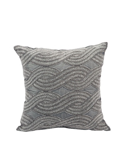 Joseph Abboud Braid Pillow, Silver Grey, 16 x 16