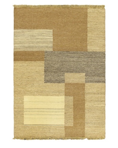 Handwoven Natural Flatweave Rug, Khaki, 4' 5 x 6' 5