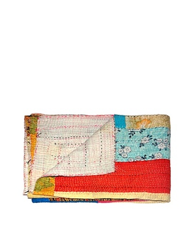 Vintage Kantha Throw, Multi