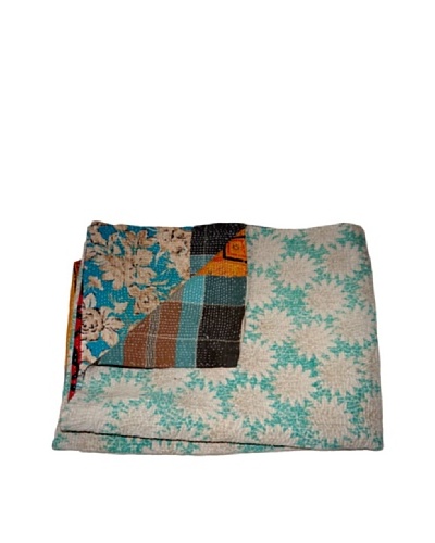 Vintage Aakaanksha Kantha Throw, Multi, 60″ x 90″