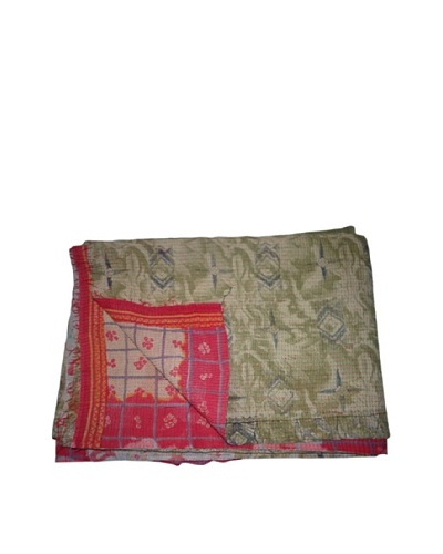 Vintage Lalima Kantha Throw, Multi, 60 x 90