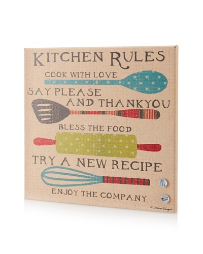 Susan Winget “Kitchen Rules” Giclee on Cork Board