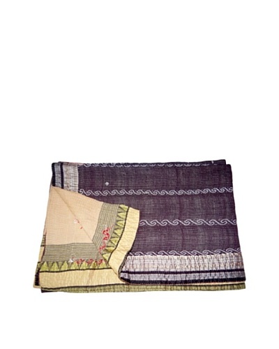 Vintage Lavanya Kantha Throw, Multi, 60 x 90