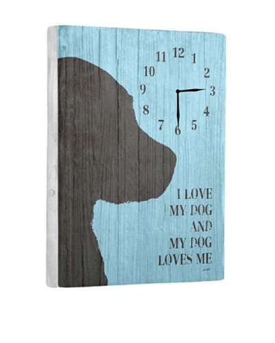 I Love My Dog Reclaimed Wood Clock