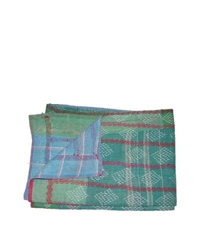 Large Vintage Kanti Kantha Throw, Multi, 60 x 90