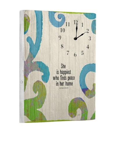 She Is Happiest Reclaimed Wood Clock