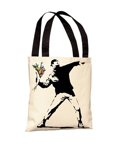 Banksy Rage Flowers Tote Bag
