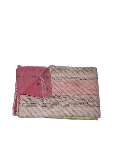 Large Vintage Kanti Kantha Throw, Multi, 60″ x 90″