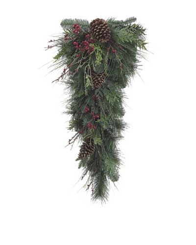 32″ Pine, Berries & Cone Teardrop