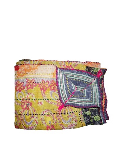 Vintage Kantha Throw, Multi, 60 x 75