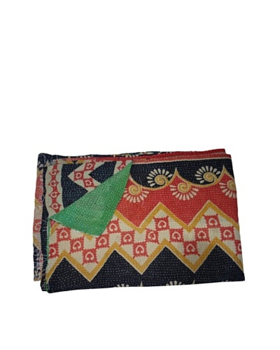 Vintage Navneet Kantha Throw, Multi, 60 x 90