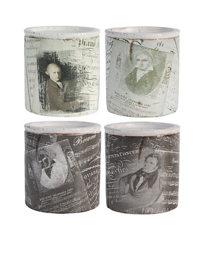 Set Of 4 Famous Composers Candles [Black/White]