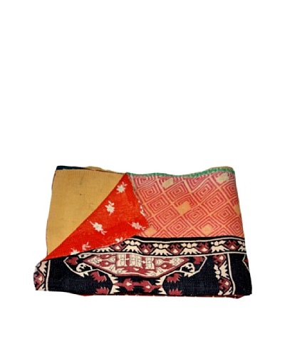 Large Vintage Kantha Throw Kanti, Multi, 60 x 90