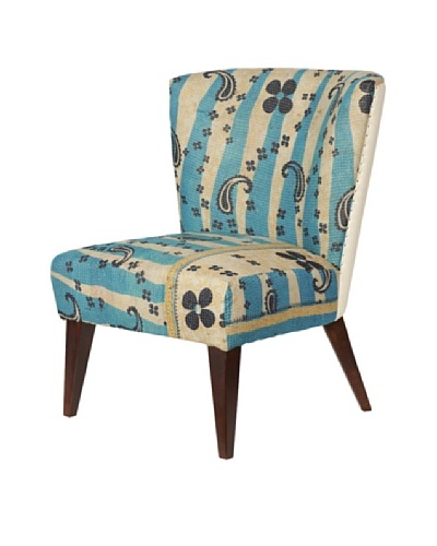 Kantha Arm Chair, Blue/Natural Multi