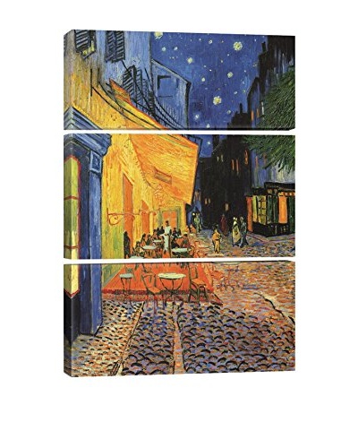 Vincent Van Gogh The Cafe Terrace On The Place Du Forum, Arles, At Night 1888 3-Piece Canvas Print