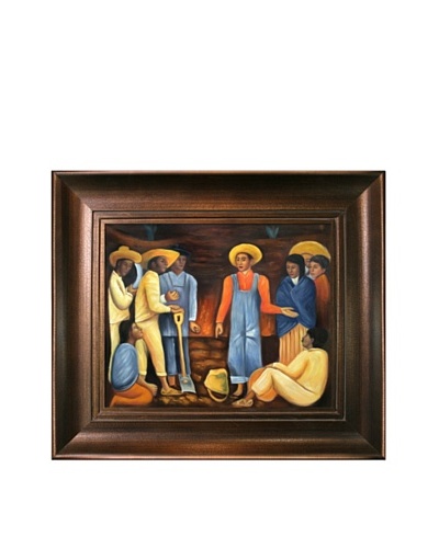 Diego Rivera's The Organization of the Agrarian Movement Framed Reproduction Oil Painting
