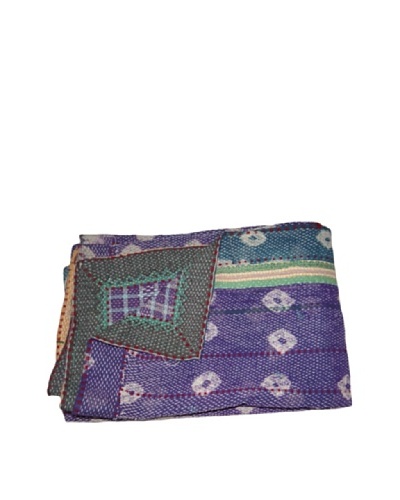 Vintage Parul Kantha Throw, Multi, 60 x 90