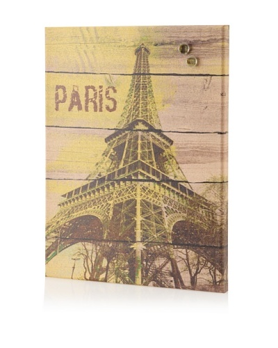 Irena Orlove Yellow Eiffel Giclee on Cork Board