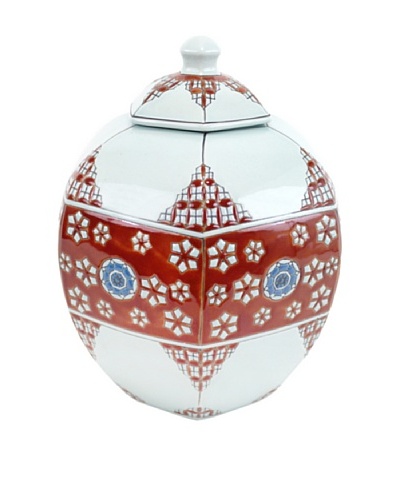 Achoura Jar, Light Blue/Red