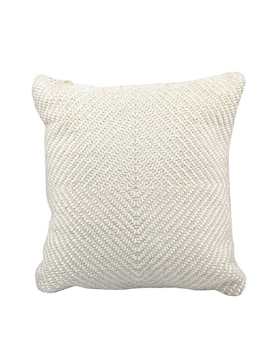 Joseph Abboud Woven Luster Pillow, Ivory, 16 x 16