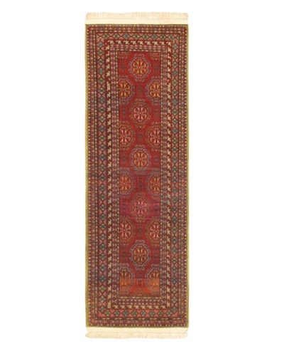 Hand-knotted Keisari Traditional Runner Wool Rug, Red, 3' 3 x 9' 11 Runner