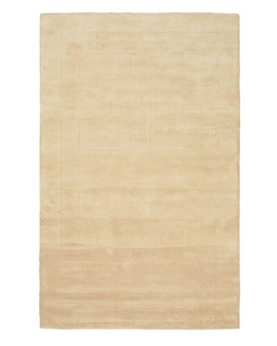 Handmade Abstract Art Wool Rug, Khaki, 5' 1 x 8'