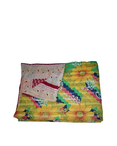 Vintage Navneet Kantha Throw, Multi, 60 x 90