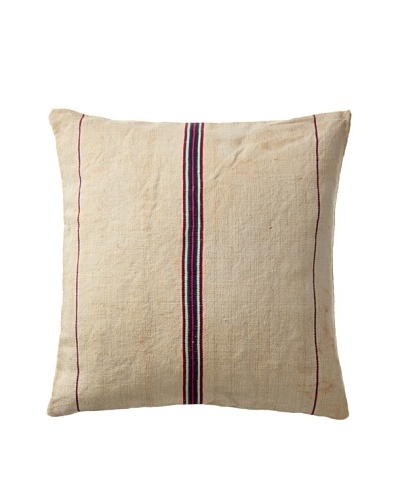 Vintage Hungarian Seed Bag Fabric Pillow, Multi