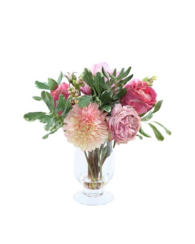 Garden Flowers in Glass Vase