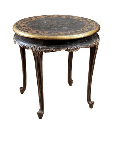 Livia Round Accent Table, Espresso/GoldAs You See