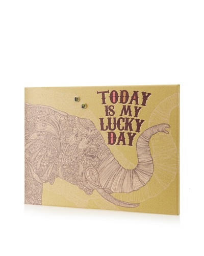 Valentina Ramos Elephant Lucky Day Giclee on Cork Board