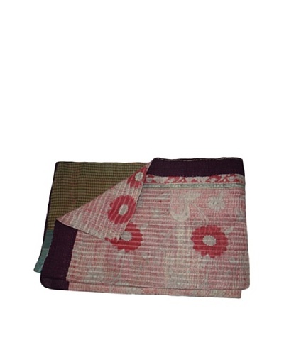 Vintage Parul Kantha Throw, Multi, 60 x 90