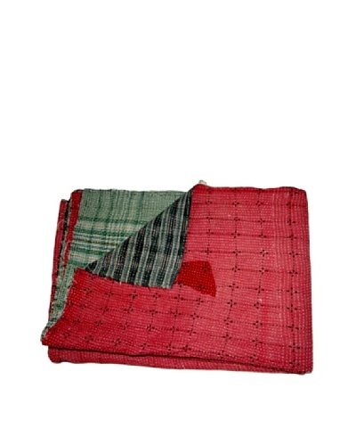 Large Vintage Preeti Kantha Throw, Multi, 60 x 90