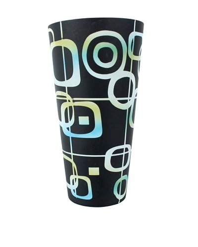 Italian Modern Art Vase, Black/White/Blue/Yellow