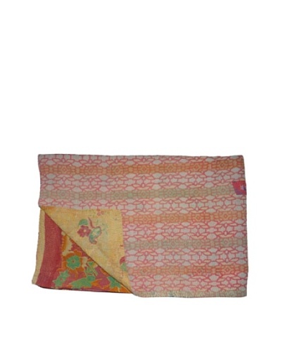 Large Vintage Aakaanksha Kantha Throw, Multi, 60 x 90