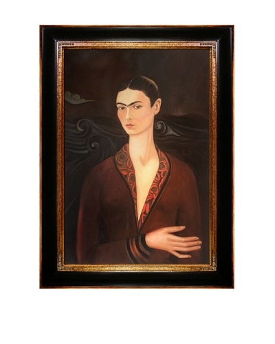 Frida Kahlo's Self Portrait in a Velvet Dress Framed Reproduction Oil Painting