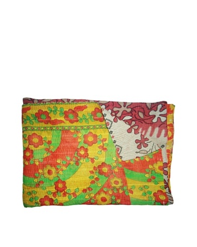 Vintage Kantha Throw, Multi, 60″ x 75″