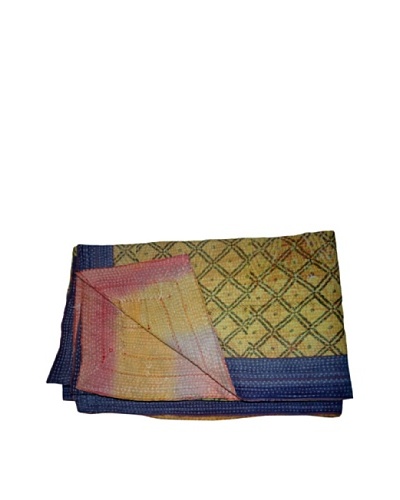 Vintage Lavanya Kantha Throw, Multi, 60 x 90