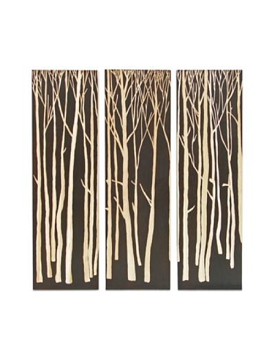 Set of 3 Birch Forest Wall Décor