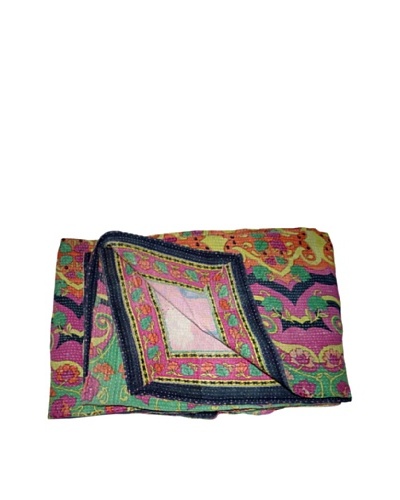 Vintage Hema Kantha Throw, Multi, 60 x 90