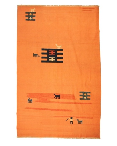 Kilim Rug, Orange/Blue