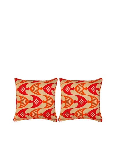 Ocean Current Set of 2 Corded 17 Pillows