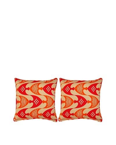 Ocean Current Set of 2 Corded 17 Pillows