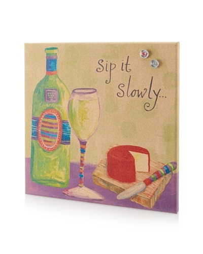 Lori Seibert Sip it Slowly Giclee on Cork Board